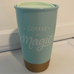 Starbucks Ceramic Travel Tumblr Coffee Cup Mug 12oz “Coffee Is Magic”